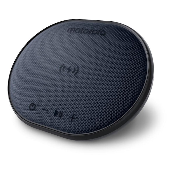 Motorola ROKR 500 Bluetooth Speaker with Integrated Wireless Charging Pad, Portable Speaker with Microphone for Handsfree Calls IPX6 Water Resistant