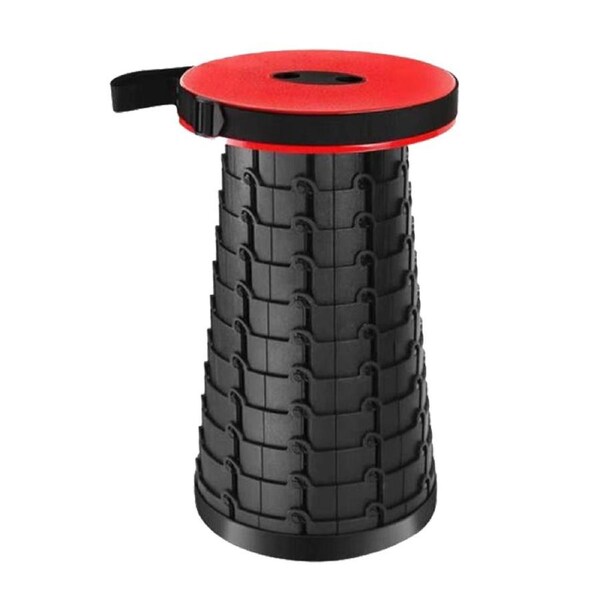 Elora Retractable Portable Telescoping Stool Folding Camping Seat Traveling Red