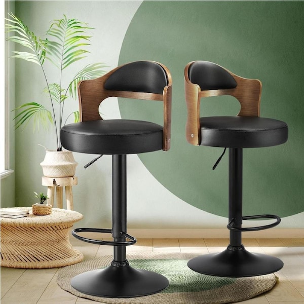 Oikiture 2X Bar Stool Kitchen Barstools Gas Lift Stool Chair Swivel