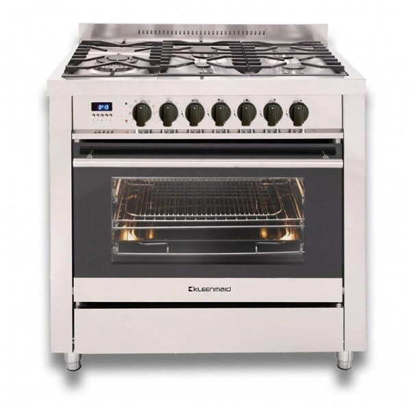 Kleenmaid Stainless Steel Dual Freestanding Fan Forced Oven/Gas Stovetop 90cm