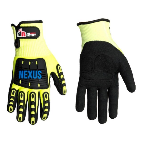 YSF Nexus GRIP Cut 5/DP TPR Nitrile Sandy Finish Gloves - SMALL