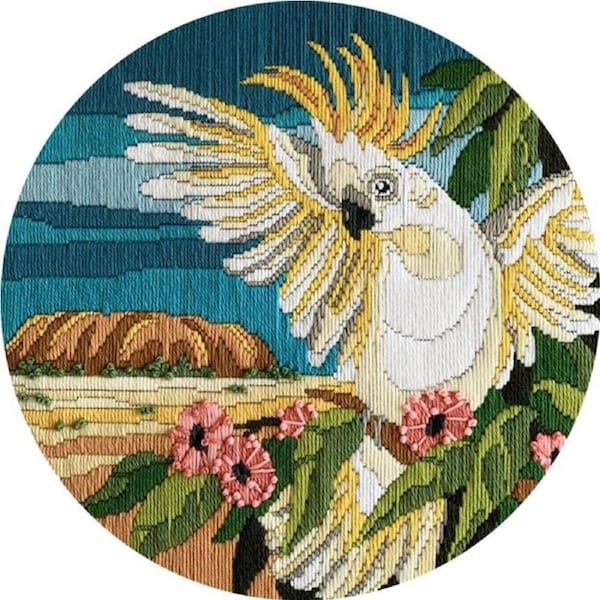 Country Threads Long Stitch Kit Uluru Cockatoo 30cm Including Threads