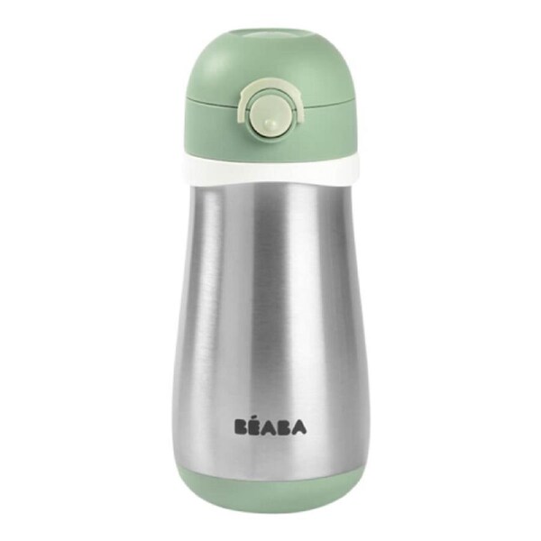 Beaba Stainless Steel Spout Bottle 350ml - Sage Green