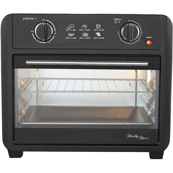 Healthy Choice 23L Air Fryer Oven (Black) + 3 Accessories to Bake & Cook