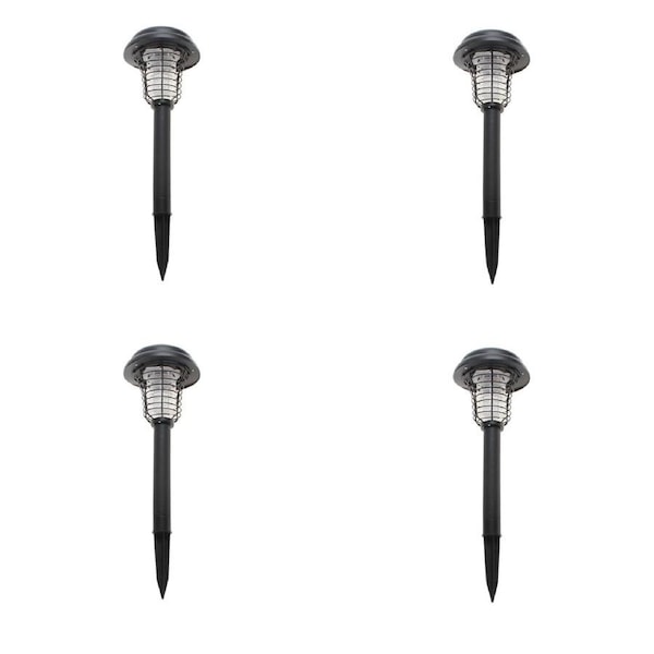 Lenoxx Wireless Solar-Powered Mosquito Killer Lamp (4-Piece, Black)