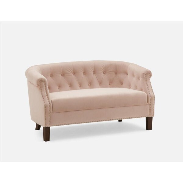 Judy Velvet Sofa Elegant and Plush Upholstered Seating Comfortable Living Room Style Pink