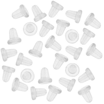 10-Pack Silver Metal Earring Plug Stud Stoppers / Backs | 12mm Size For Gauged Ears | Jewelry Making Findings