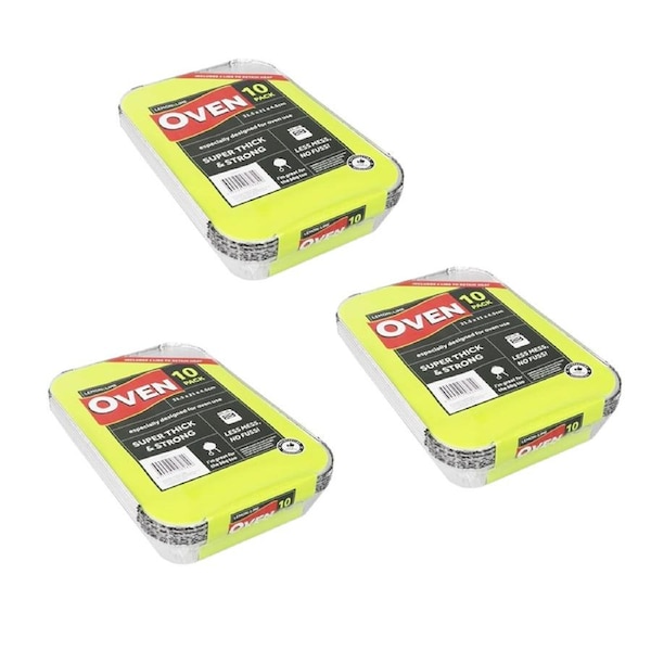 30 x Aluminium Foil Containers Disposable BBQ Takeaway Roasting Oven Tray 31.5CM