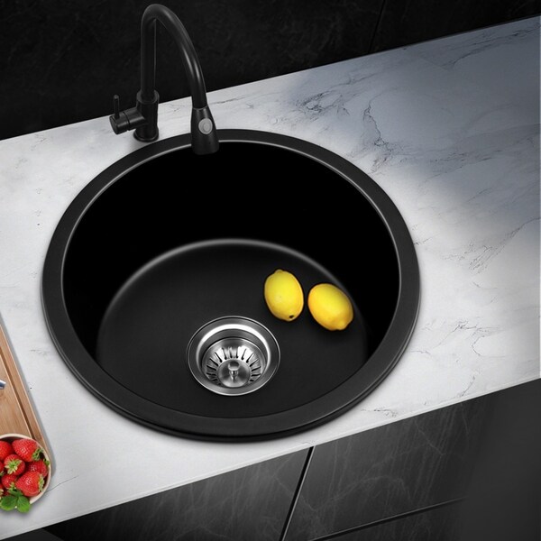 Welba Kitchen Sink 43x43cm Granite Stone Kitchen Sinks in Black