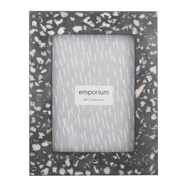 Emporium Letta 5x7" Photo Frame Black Terrazzo