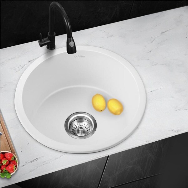 Welba Kitchen Sink 43x43cm Granite Stone Kitchen Sinks in White