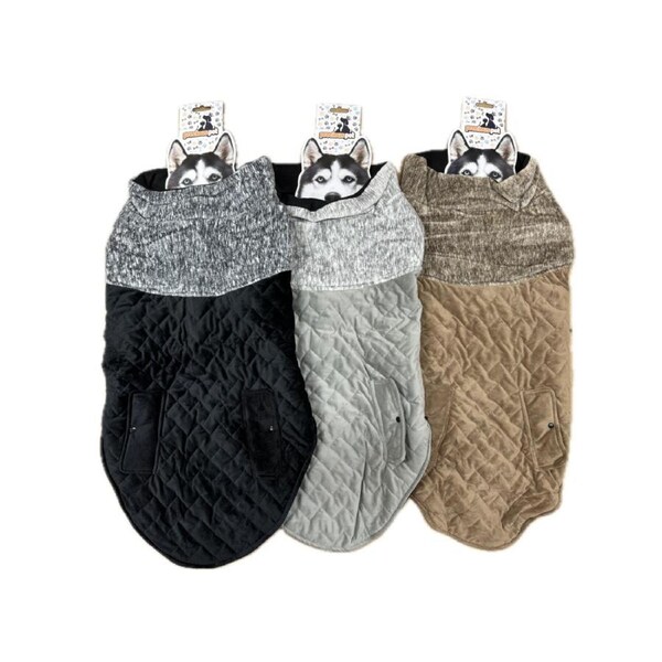 80cm Quilted Dog Jacket Coat Warm Winter Pet Clothes Vest Padded Windbreaker