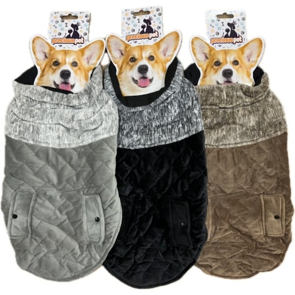 50cm Quilted Dog Jacket Coat Warm Winter Pet Clothes Vest Padded Windbreaker