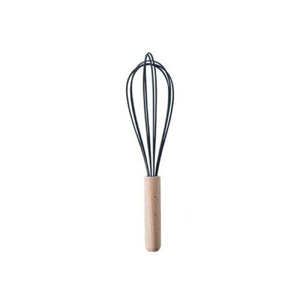RongXian ZJ-XY010 Silicone Egg Whisk Wooden Handle