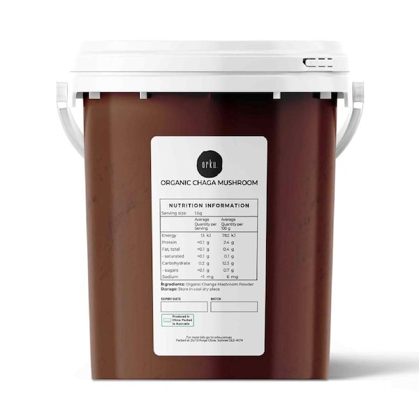 300g Organic Chaga Mushroom Powder Tub Bucket - Supplement Inonotus Obliquus