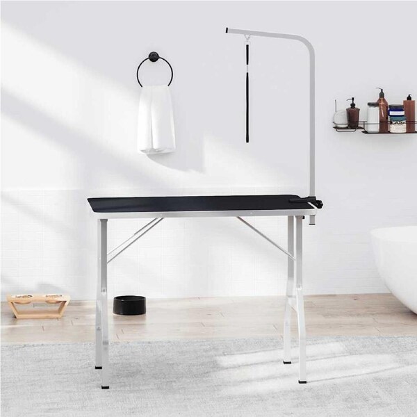 Adjustable Dog Grooming Table with 1 Loop vidaXL