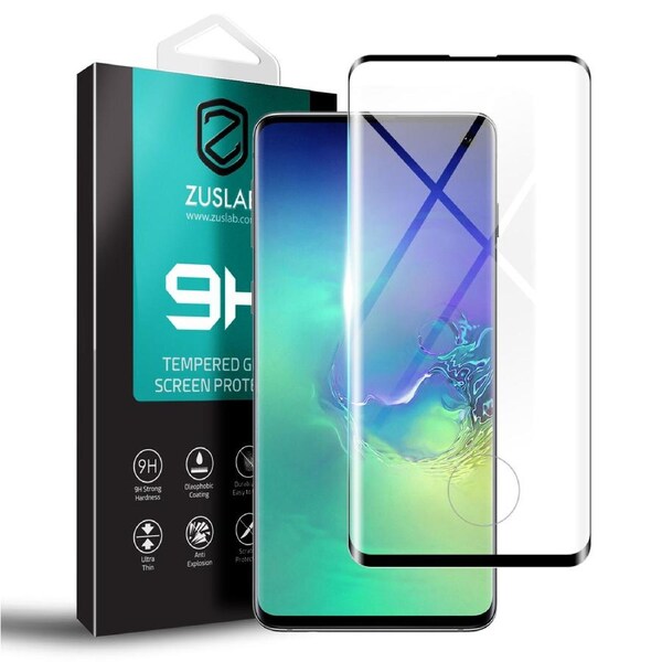 ZUSLAB Galaxy S10 Screen Protector Tempered Glass 9H Hardness for Samsung - Black