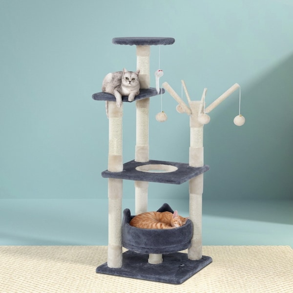Cat Tree i.Pet Tower Scratching Post Scratcher Wood Condo House Bed Toys 110cm
