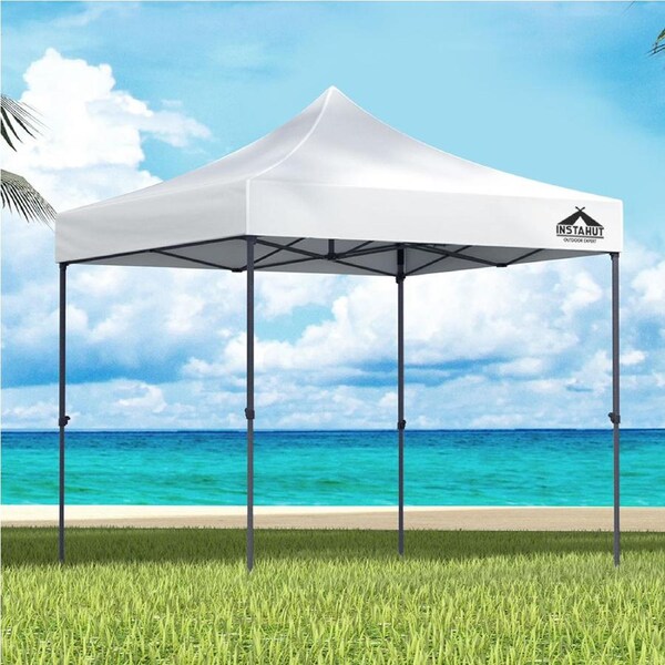 3x3m Gazebo InstaHut Pop Up Marquee w/Base Podx4 Folding Outdoor Wedding Camping Tent Shade Canopy White