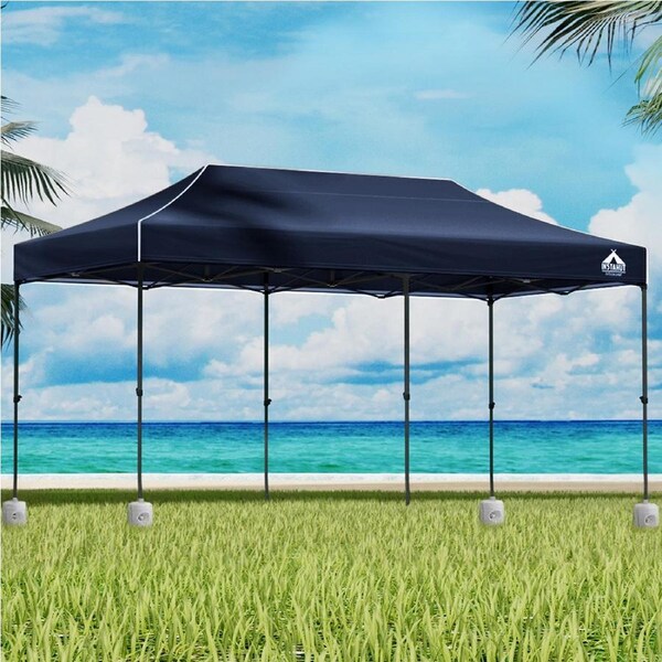 3x6m InstaHut Gazebo Pop Up w/Base Podx4 Marquee Folding Outdoor Wedding Camping Tent Shade Canopy Navy