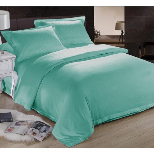 1000TC Light Soft 100% Cotton Turquoise King Quilt Cover Set
