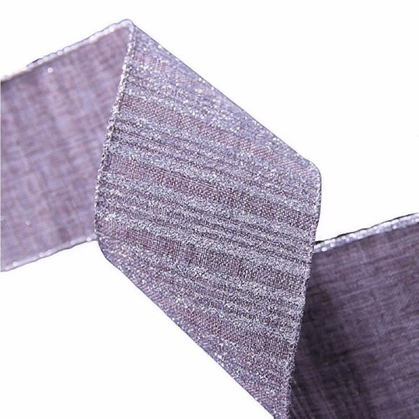 Christmas Silver Wired Ribbon 6.5cm X 10m