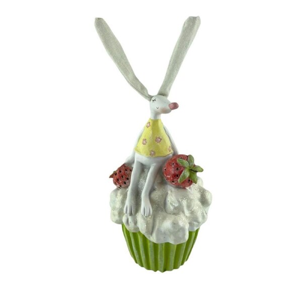Easter White Bunny On Cupcake 23cm