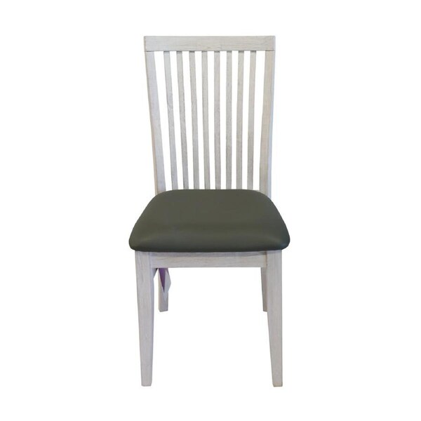 Foxglove PU Seat Dining Chair Set of 2 Solid Ash Wood Dining Furniture - White