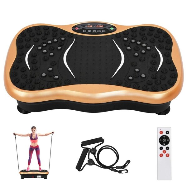 Advwin Vibration Machine Platform Plate Full Body Fitness Platform for Weight Loss & Toning w/Resistance Bands, 10 Preset Workouts, Remote Control