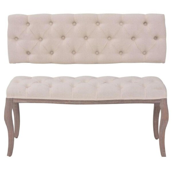 Deluxe End Of Bed Bench Window Seat Wooden Padded Linen Bedroom Furniture