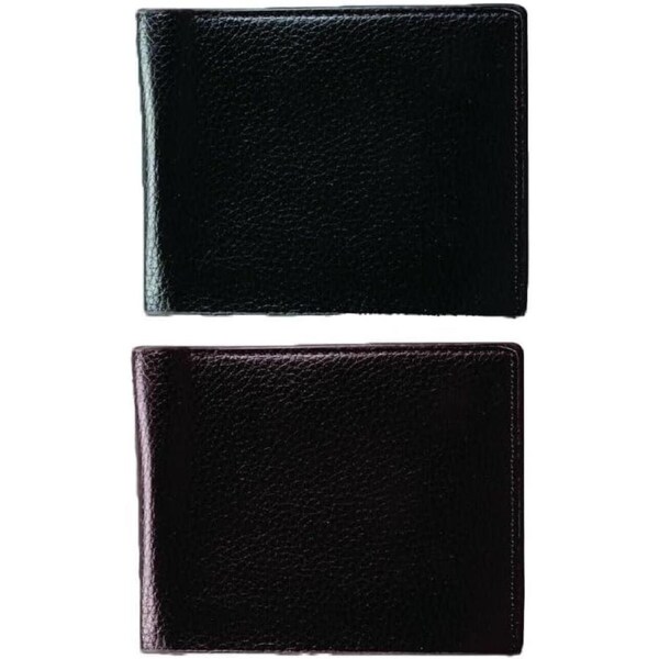 Ozoffer 2x Wallet Mens Slimline Faux Leather Fold: 9.5cm x 11cm x 1.5cm