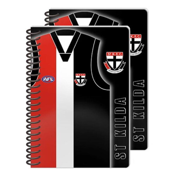 St Kilda Saints AFL 2 Pack Spiral Bound A5 Notebooks