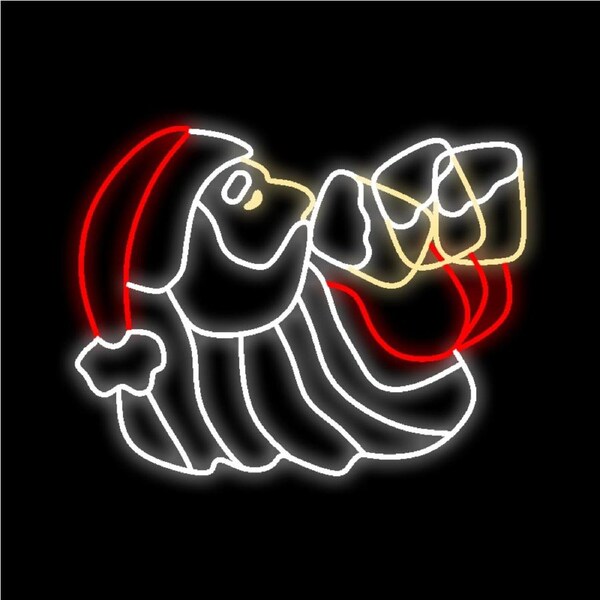 Santa Drinking Animated 110cm Rope Light Motif