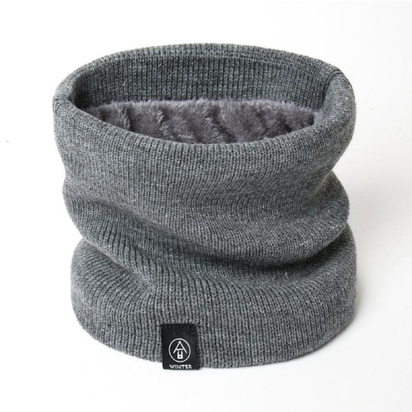 Women Men Winter Thermal Scarf Scarves Neck Warm-Grey
