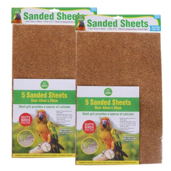 Ozoffer 10Pcs Pet Basic Cage Liner Sheets Shell and Sand Grit Healthy Claws/Beak