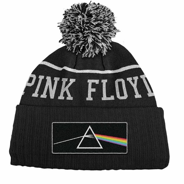 Pink Floyd Knitted Woven Patch POM POM BEANIE Warm Winter Hat