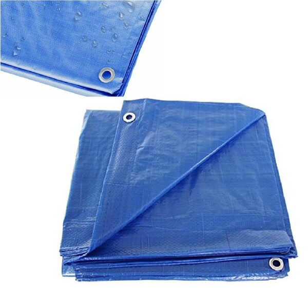 Blue Tarpaulin 300cm x 360cm Tarp Canvas Waterprood Camping Poly Tarps Cover Sheet Truck UV PE
