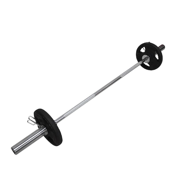 Total 19kg - 150cm Olympic Barbell Bar Weight Set - Rubber Coated Weight Plate