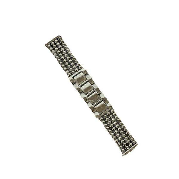 Catzon 22mm Stretch Beads Metal Watchband For Huawei GT2 Pro/Samsung gear S3-Silver