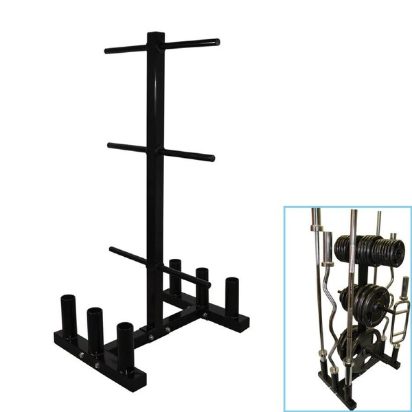 Olympic Barbell And Weight Plate Storage Rack - Home Gym - Store All Types Plate