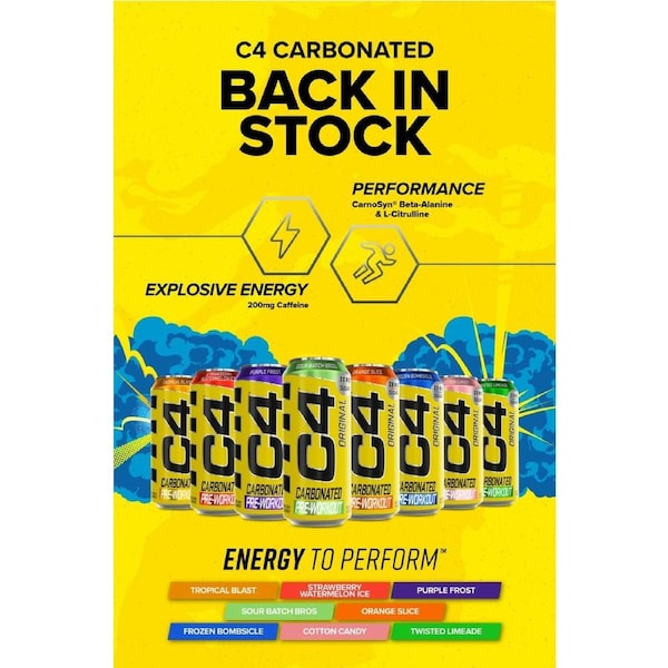 C4 Carbonated Energy RTD'S Variety 10-Pack