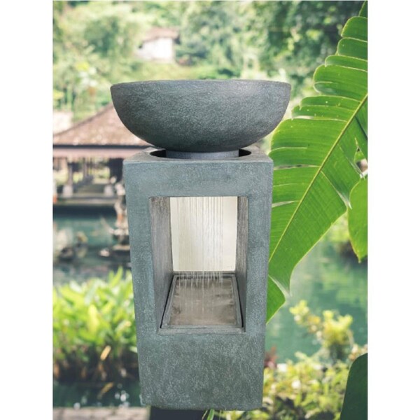 Bowl and Shower Pillar Water Fountain Water Feature MZ15412GA