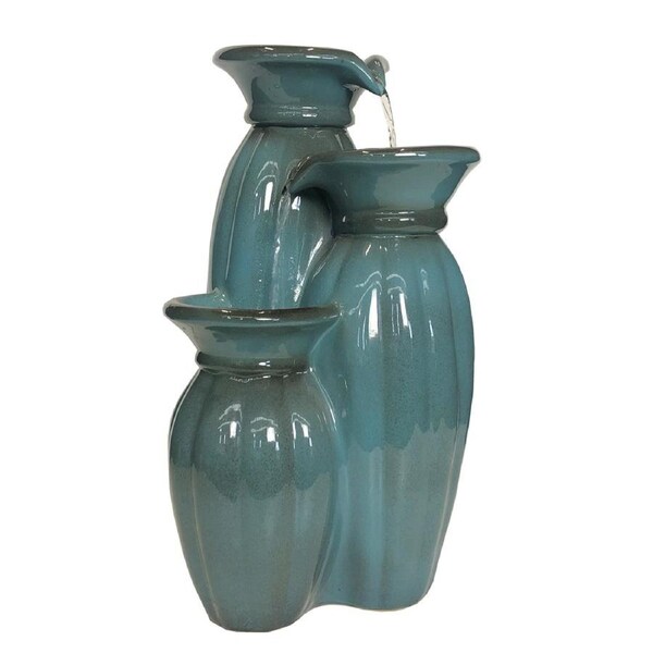 Triple Ceramic Vase Water Fountain Water Feature MZ12577BC