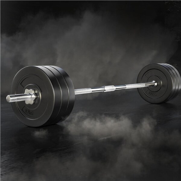 168cm 68kg Everfit Barbell Set Weight Plates Bar Lifting Bench