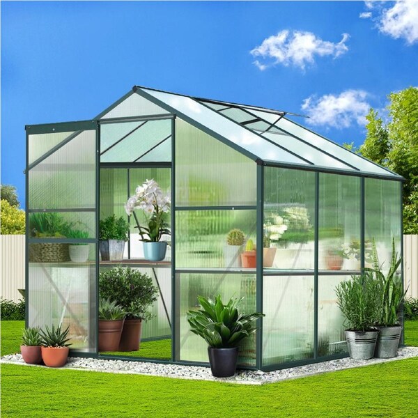 Green Fingers Greenhouse Walk-in Green House Aluminium Polycarbonate 1.9x1.9x1.83M
