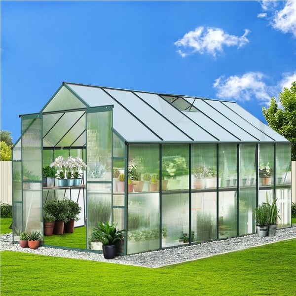 Green Fingers Greenhouse Gable Shed 2.44x4.43x2.15M