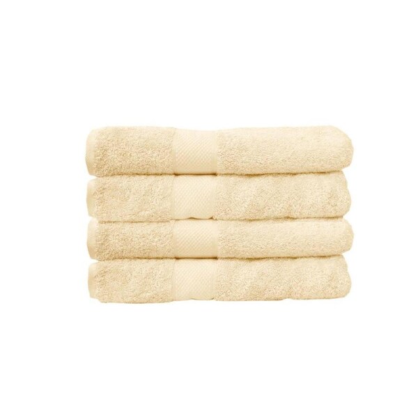 Bath Towel Set 4 Pce Perfect Touch Plaster (Cream)
