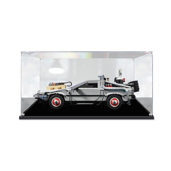 Acrylic Display Case for LEGO 10300 Creator Expert Back to the Future Time Machine Figure Storage Box Dust Proof Glue Free