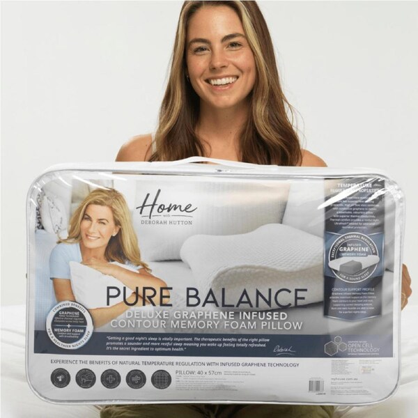 Deborah Hutton Pure Balance Deluxe Graphene Infused Contour Memory Foam Pillow 40x57cm