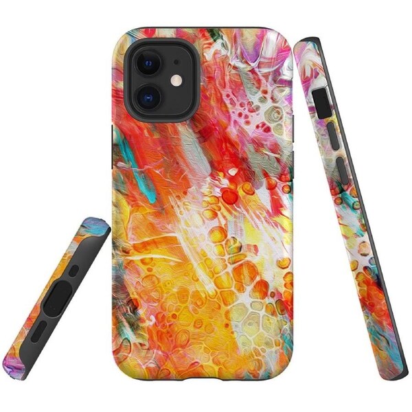 For iPhone 12 Mini Case Tough Protective Cover Flowing Colors